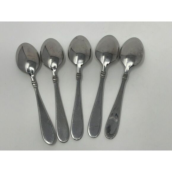 Oneida AVONDALE II 2 Stainless Place Oval Dinner Soup Spoons 7 3/4" Set Of 5 - Picture 7 of 8